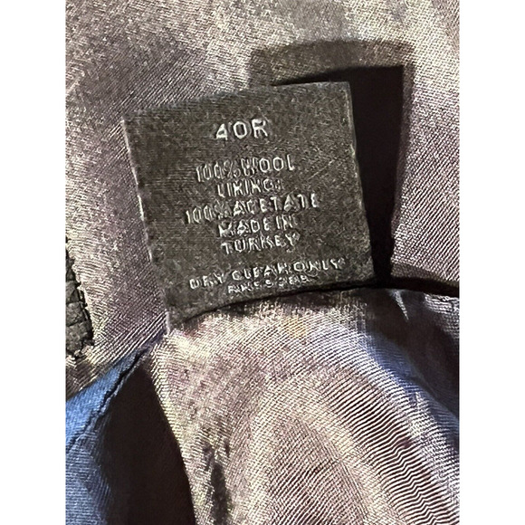 Express 40R Mens Charcoal Gray Pinstripe Super 100s Blazer Sport Suit Jacket - Picture 14 of 14